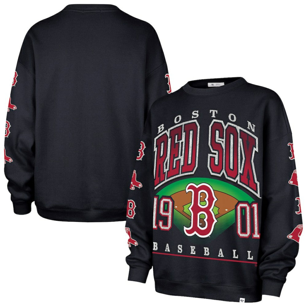 Boston Red Sox '47 Women's Trendy Team Go Big Oversized Sweatshirt | MLB Shop