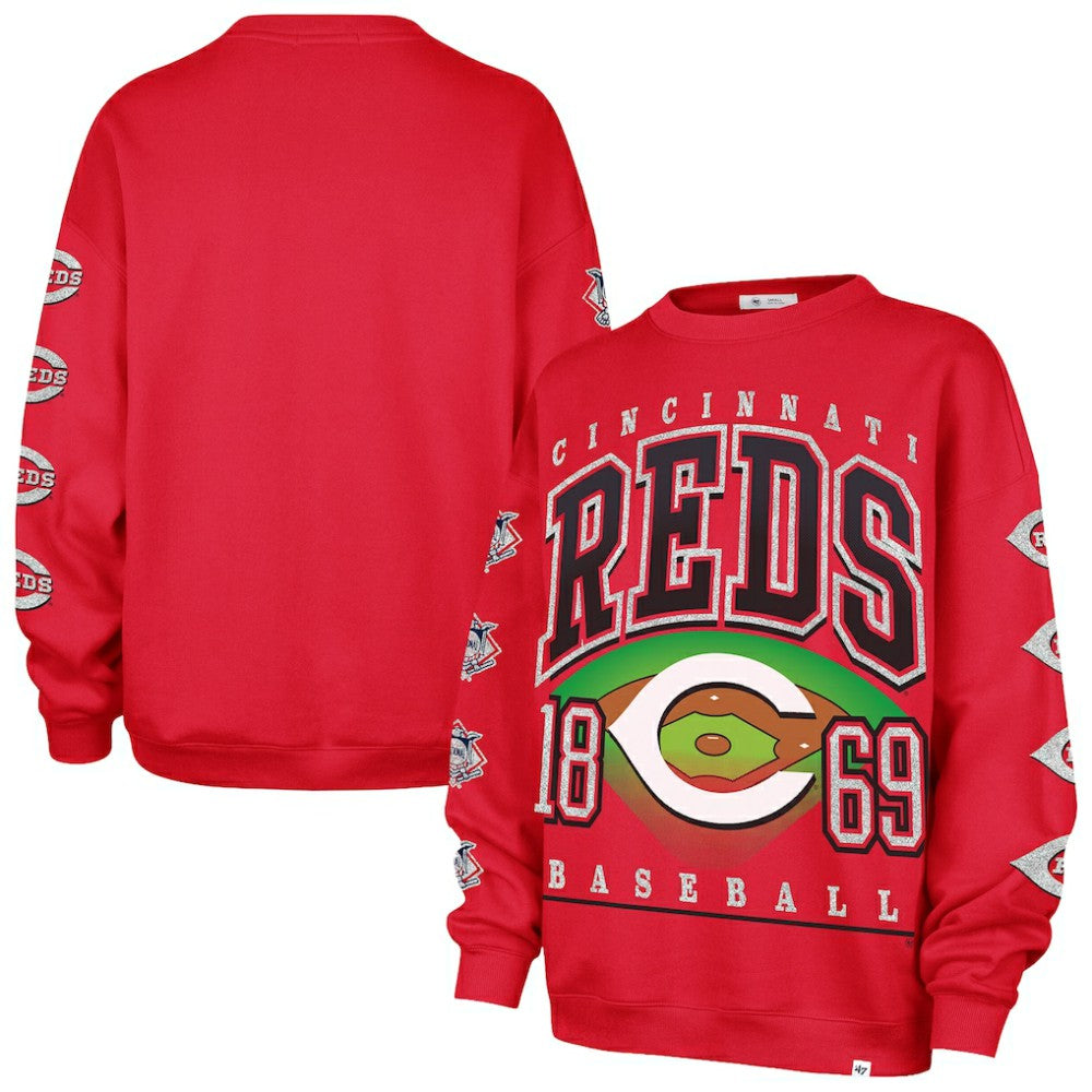 Cincinnati Reds '47 Women's Trendy Team Go Big Oversized Sweatshirt | MLB Shop