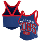 Chicago Cubs '47 Women's Trendy Team Rally Sporty Cropped Racerback Tank Top | MLB Near me