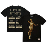 Carmelo Anthony Denver Nuggets Male Adult Black NBA ULTIMATE PLAYER GOLD TEE shop For Sale
