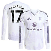 Alejandro Garnacho Manchester United 2025/26 Away Long Sleeve Player Jersey White - Adidas