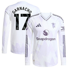 Alejandro Garnacho Manchester United 2025/26 Away Long Sleeve Player Jersey White - Adidas