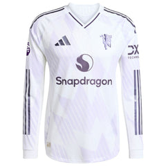 Alejandro Garnacho Manchester United 2025/26 Away Long Sleeve Player Jersey White - Adidas