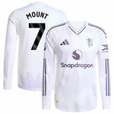 Mason Mount Manchester United 2025/26 Away Long Sleeve Player Jersey White - Adidas