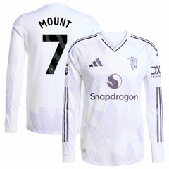 Mason Mount Manchester United 2025/26 Away Long Sleeve Player Jersey White - Adidas