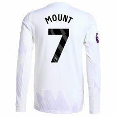 Mason Mount Manchester United 2025/26 Away Long Sleeve Player Jersey White - Adidas