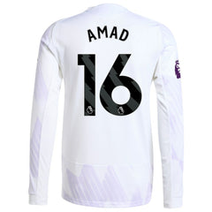 Amad Diallo Manchester United 2025/26 Away Long Sleeve Player Jersey White - Adidas