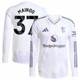 Kobbie Mainoo Manchester United 2025/26 Away Long Sleeve Player Jersey White - Adidas