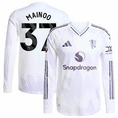 Kobbie Mainoo Manchester United 2025/26 Away Long Sleeve Player Jersey White - Adidas