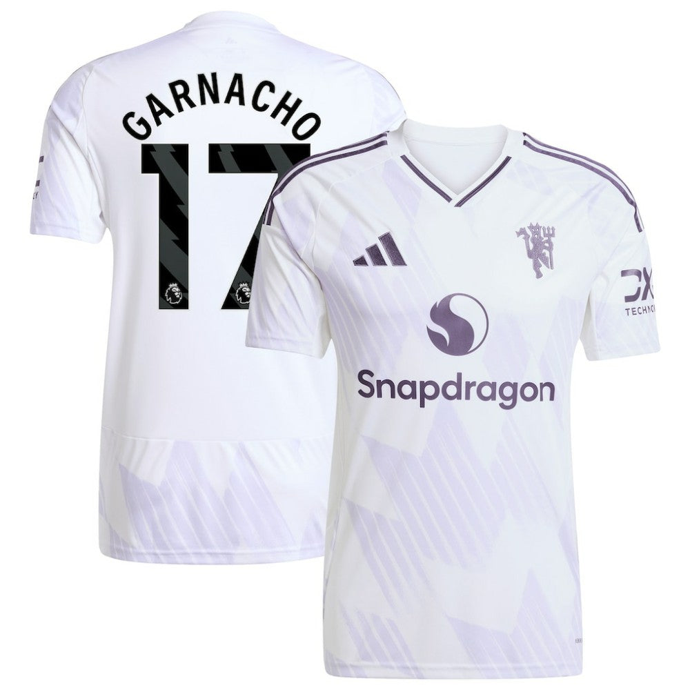 Alejandro Garnacho Manchester United 2025/26 Away Replica Player Jersey White - Adidas