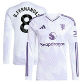 Bruno Fernandes Manchester United 2025/26 Away Replica Long Sleeve Player Jersey White - Adidas