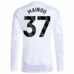 Kobbie Mainoo Manchester United 2025/26 Away Replica Long Sleeve Player Jersey White - Adidas
