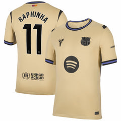 Raphinha Barcelona 2025/26 Away Stadium Replica Jersey Gold - Nike