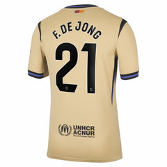 Frenkie de Jong Barcelona 2025/26 Away Stadium Replica Jersey Gold - Nike
