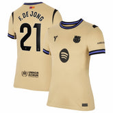 Frenkie de Jong Barcelona Women's 2025/26 Away Stadium Replica Jersey Gold - Nike