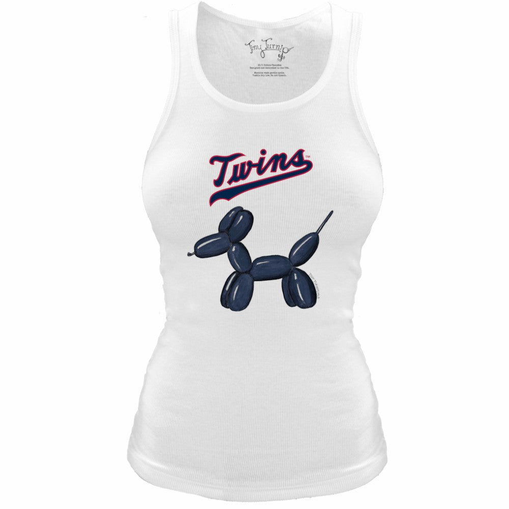 Minnesota Twins Tiny Turnip Women's Fitted Balloon Dog Tri-Blend Tank Top | MLB New