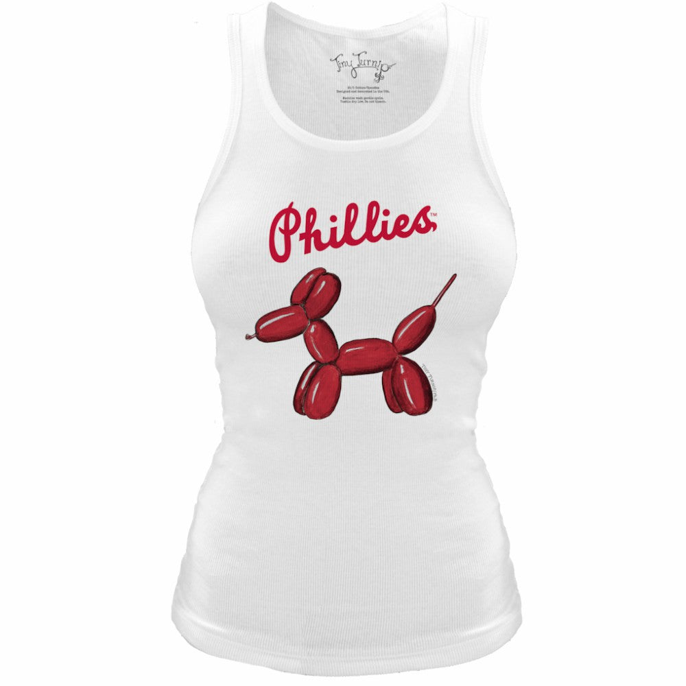 Philadelphia Phillies Tiny Turnip Women's Fitted Balloon Dog Tri-Blend Tank Top | MLB Outlet