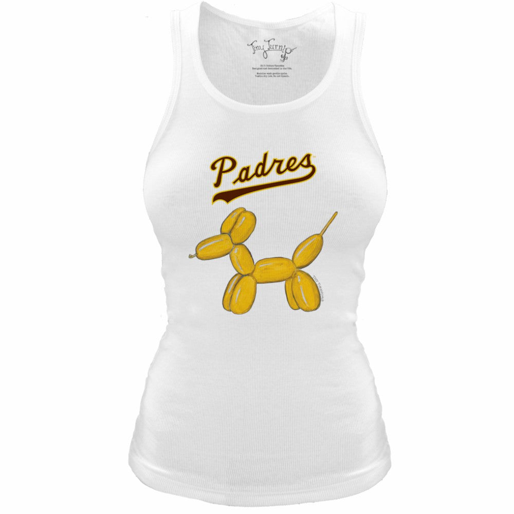 San Diego Padres Tiny Turnip Women's Fitted Balloon Dog Tri-Blend Tank Top | MLB On Sale