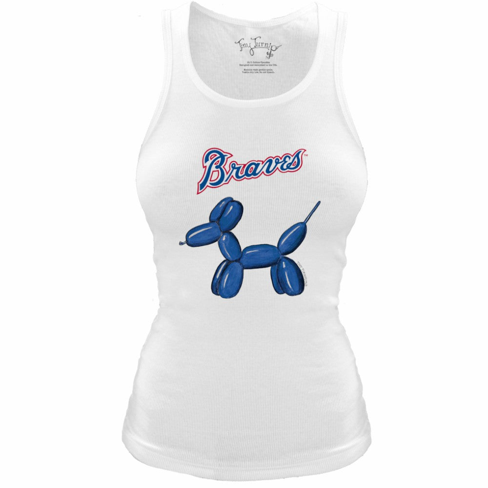 Atlanta Braves Tiny Turnip Women's Fitted Balloon Dog Tri-Blend Tank Top | MLB US
