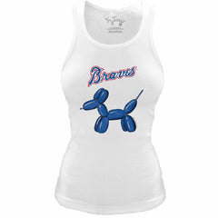 Atlanta Braves Tiny Turnip Women's Fitted Balloon Dog Tri-Blend Tank Top | MLB US