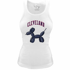 Cleveland Guardians Tiny Turnip Women's Fitted Balloon Dog Tri-Blend Tank Top | MLB For sale