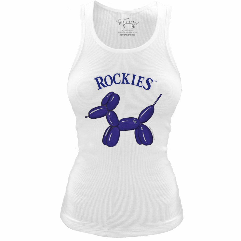 Colorado Rockies Tiny Turnip Women's Fitted Balloon Dog Tri-Blend Tank Top | MLB On Sale