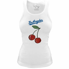 Los Angeles Dodgers Tiny Turnip Women's Fitted Cherries Tri-Blend Tank Top | MLB Near me