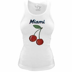 Miami Marlins Tiny Turnip Women's Fitted Cherries Tri-Blend Tank Top | MLB Outlet