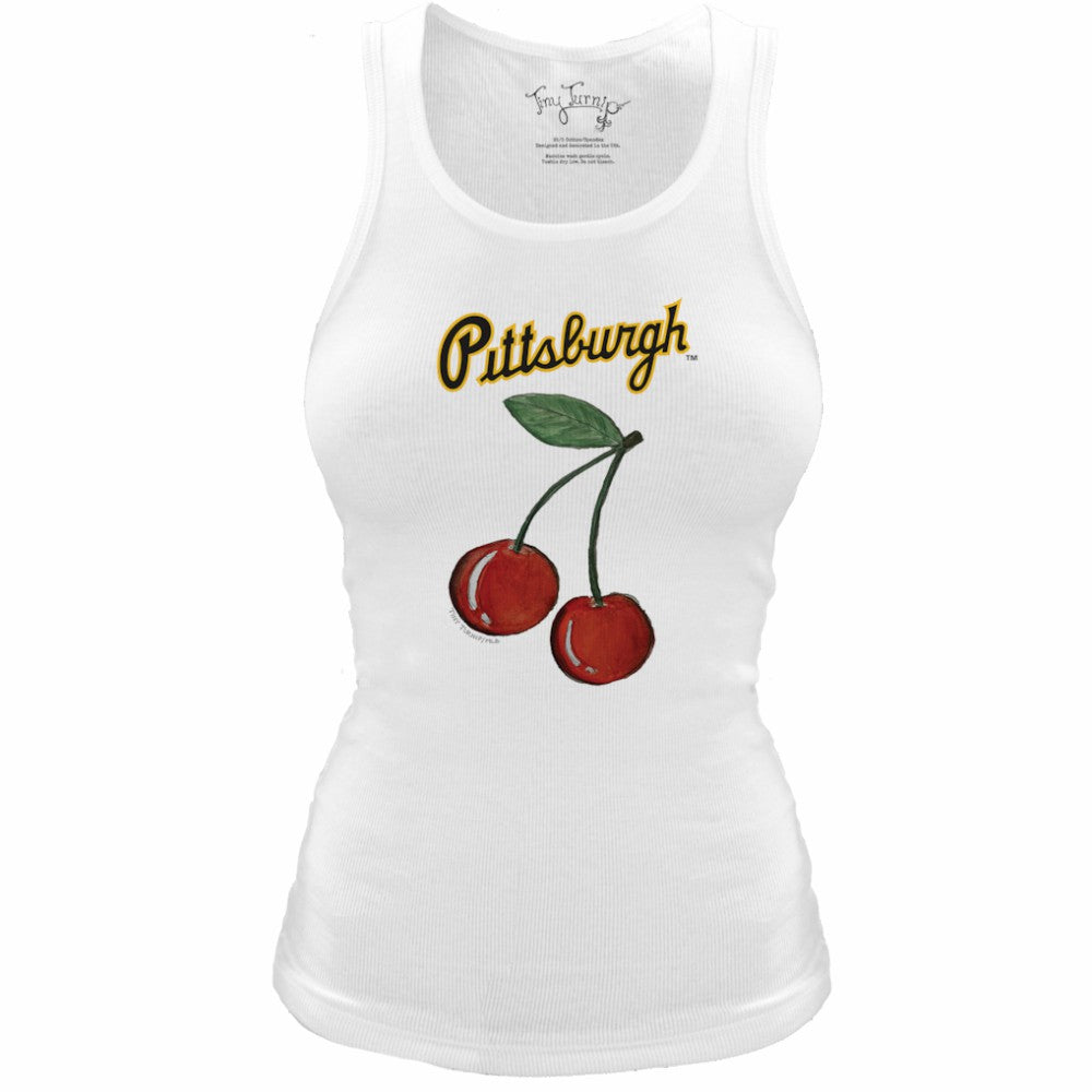 Pittsburgh Pirates Tiny Turnip Women's Fitted Cherries Tri-Blend Tank Top | MLB Discount