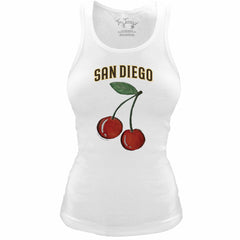 San Diego Padres Tiny Turnip Women's Fitted Cherries Tri-Blend Tank Top | MLB For sale