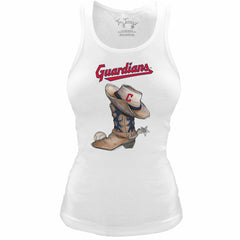 Cleveland Guardians Tiny Turnip Women's Fitted Vintage Cowboy Boot Tri-Blend Tank Top | MLB Sale