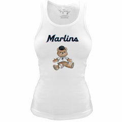 Miami Marlins Tiny Turnip Women's Fitted Teddy Bear Tri-Blend Tank Top | MLB Outlet