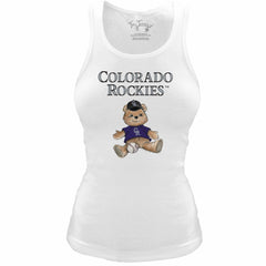 Colorado Rockies Tiny Turnip Women's Fitted Teddy Bear Tri-Blend Tank Top | MLB Sale
