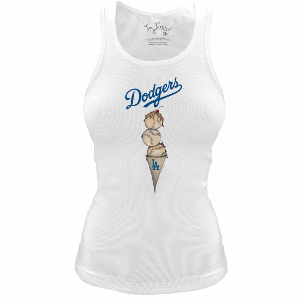 Los Angeles Dodgers Tiny Turnip Women's Fitted Triple Scoop Tri-Blend Tank Top | MLB Outlet