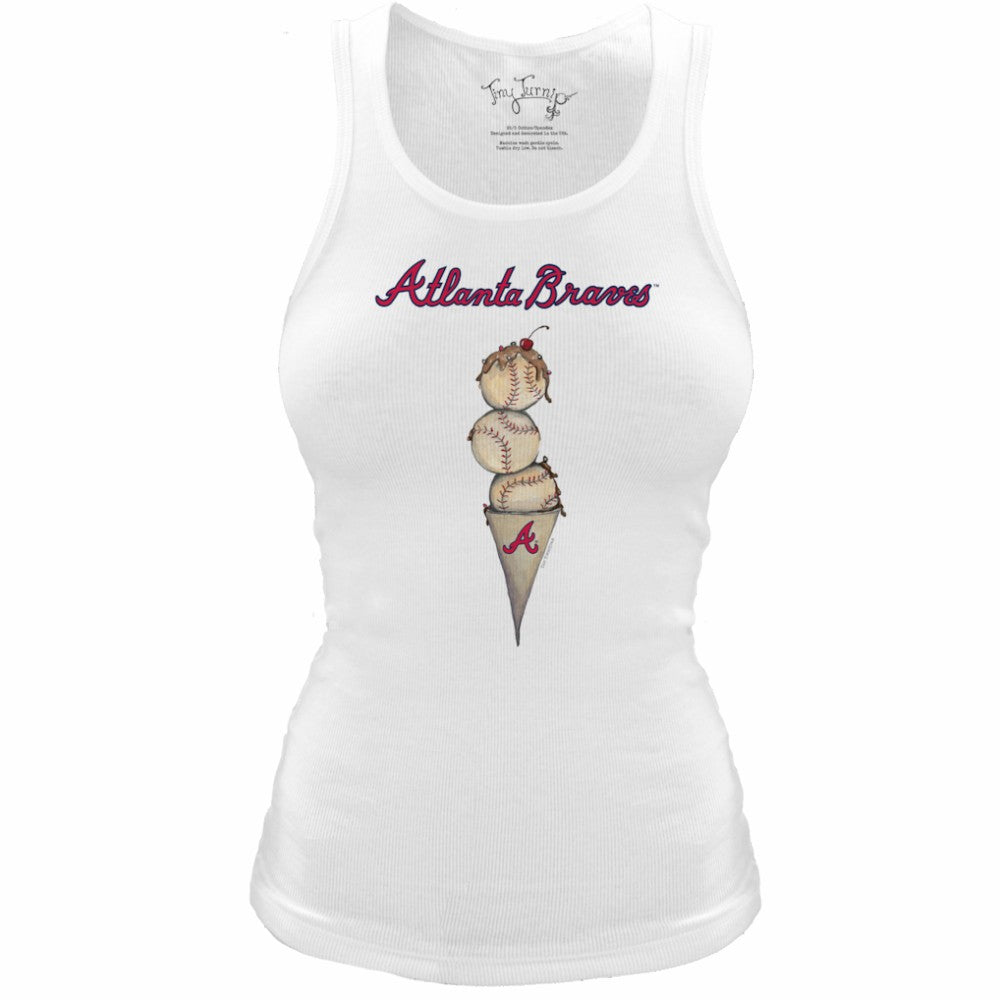 Atlanta Braves Tiny Turnip Women's Fitted Triple Scoop Tri-Blend Tank Top | MLB New