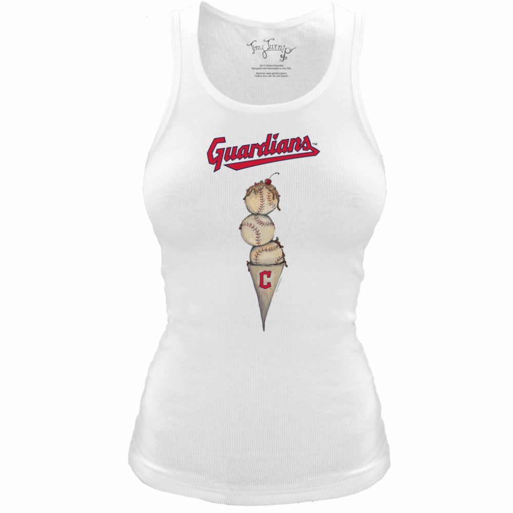 Cleveland Guardians Tiny Turnip Women's Fitted Triple Scoop Tri-Blend Tank Top | MLB New
