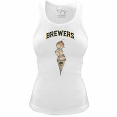 Milwaukee Brewers Tiny Turnip Women's Fitted Triple Scoop Tri-Blend Tank Top | MLB Discount