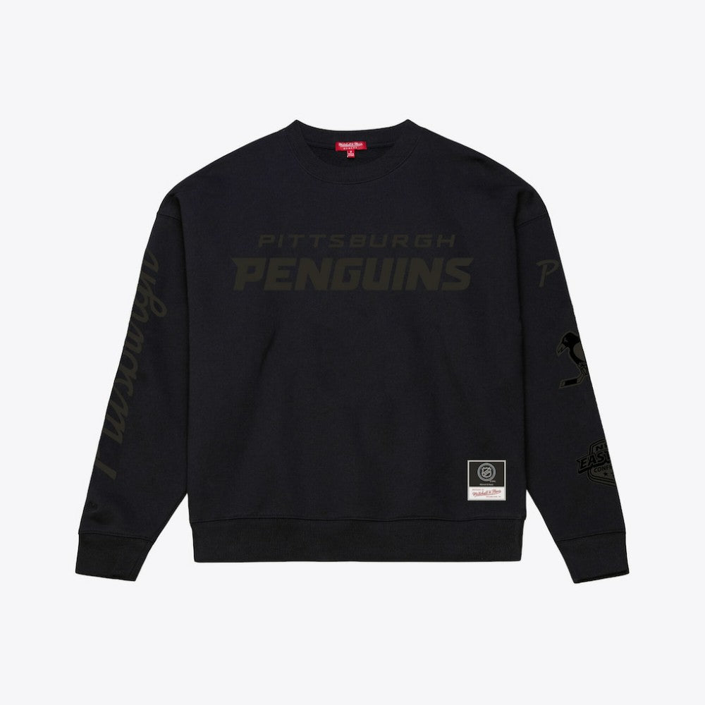 Pittsburgh Penguins Mitchell & Ness Unisex Phantom Fleece Crew Neck Sweatshirt On Sale