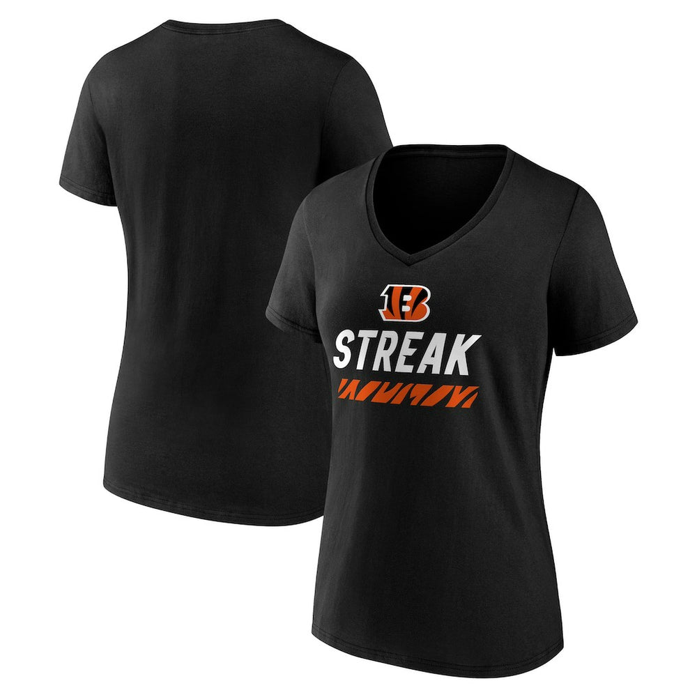 Cincinnati Bengals Women's Streak V-Neck T-Shirt