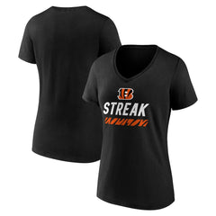 Cincinnati Bengals Women's Streak V-Neck T-Shirt