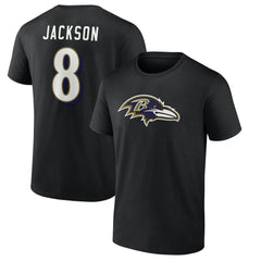 Baltimore Ravens Lamar Jackson Icon Name & Number T-Shirt