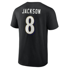 Baltimore Ravens Lamar Jackson Icon Name & Number T-Shirt
