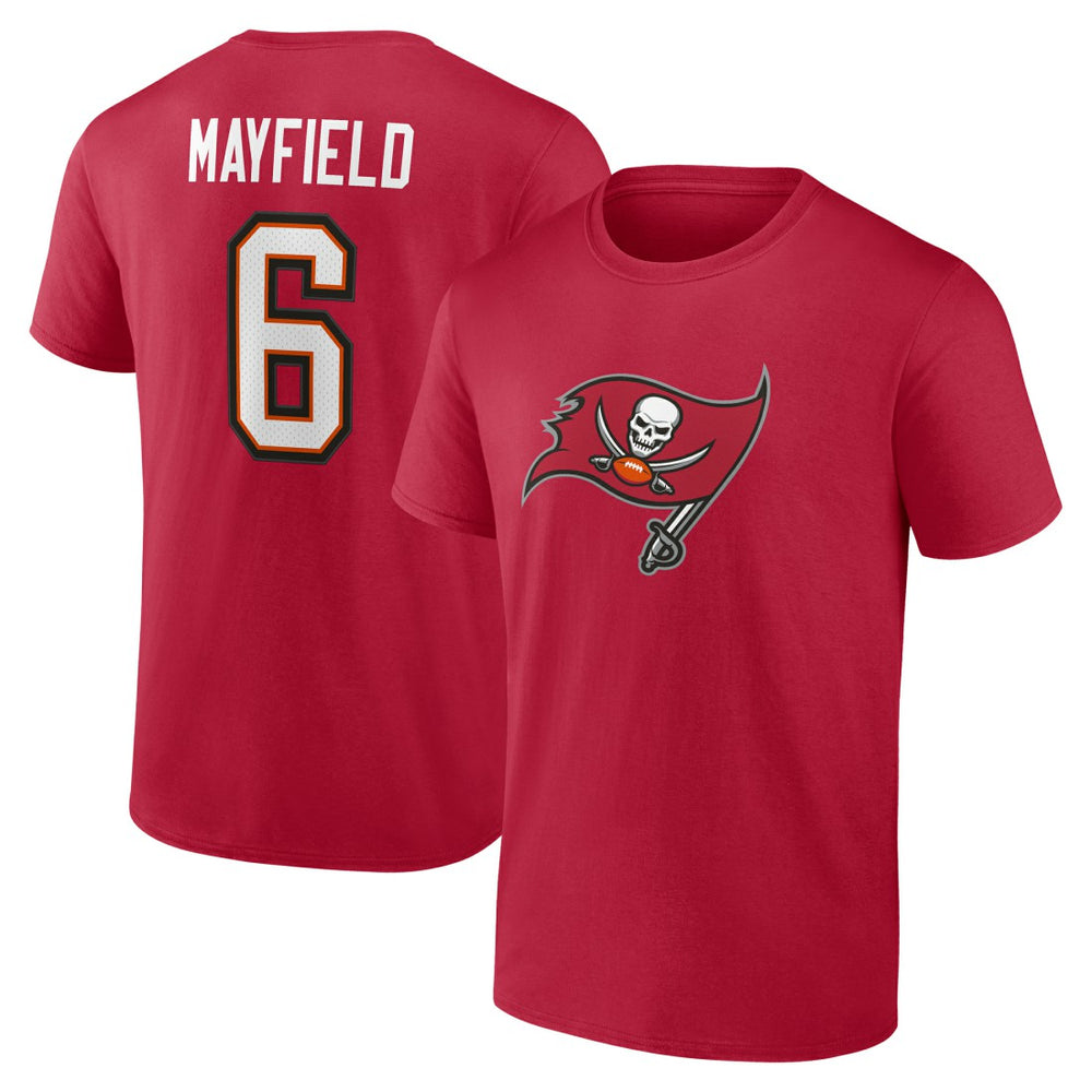 Tampa Bay Buccaneers Baker Mayfield Icon Name & Number T-Shirt