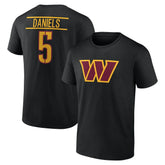 Washington Commanders Jayden Daniels Icon Name & Number T-Shirt