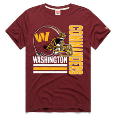 Washington Commanders Homage Helmet Stripe Tri-Blend T-Shirt