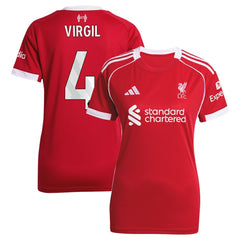 Virgil van Dijk Liverpool Women's 2025/26 Home Replica Jersey Red - Adidas