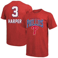 Bryce Harper Philadelphia Phillies Majestic Threads Triblend Name & Number T-Shirt | MLB US