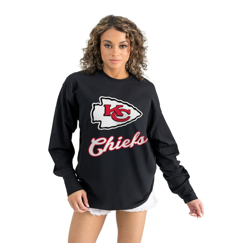 Kansas City Chiefs Gameday Couture Women's Oversized Long Sleeve T-Shirt