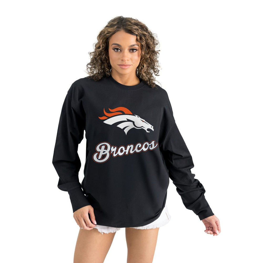 Denver Broncos Gameday Couture Women's Oversized Long Sleeve T-Shirt