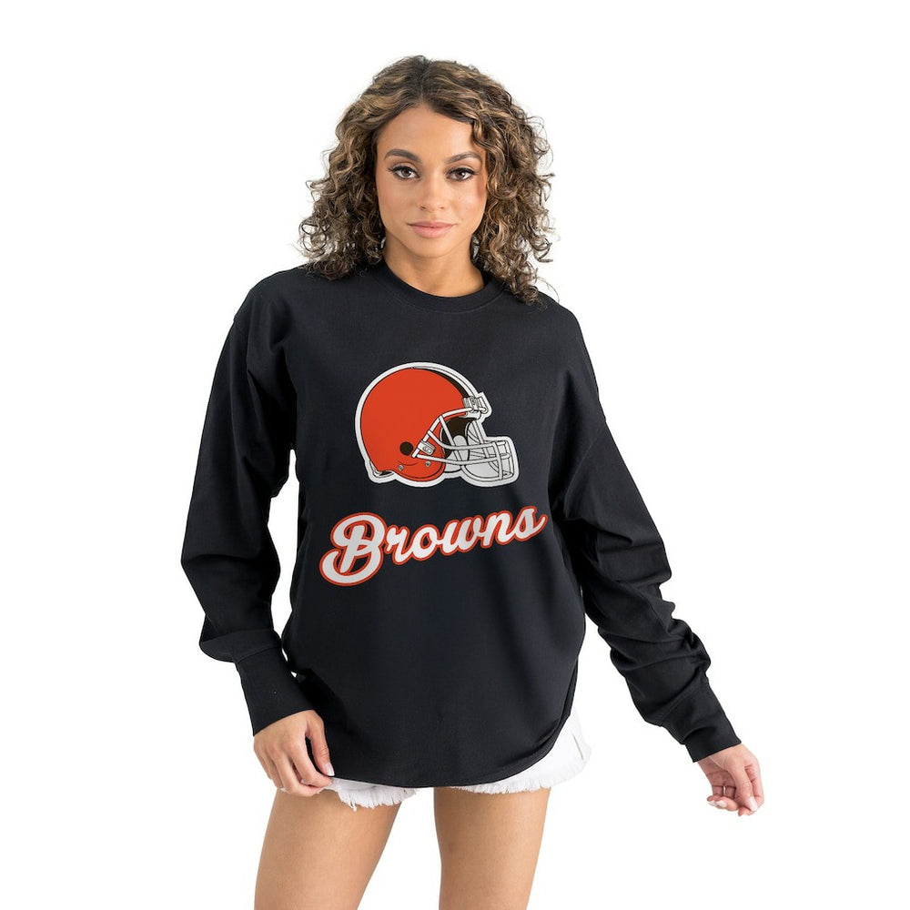 Cleveland Browns Gameday Couture Women's Oversized Long Sleeve T-Shirt